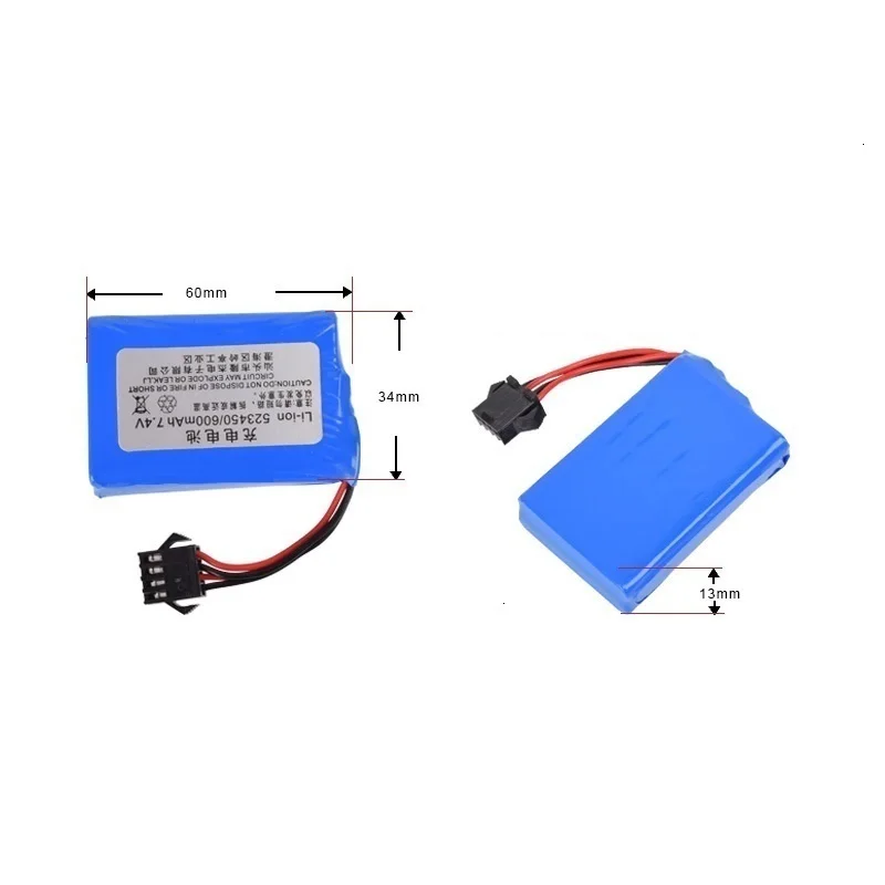 TERANTY power 1 шт. 7,4 В батарея для E561 RC грузовик RC автомобиль RC лодка 7,4 в 600 мАч литий-ионный аккумулятор 523450 с 4P-SM вилкой
