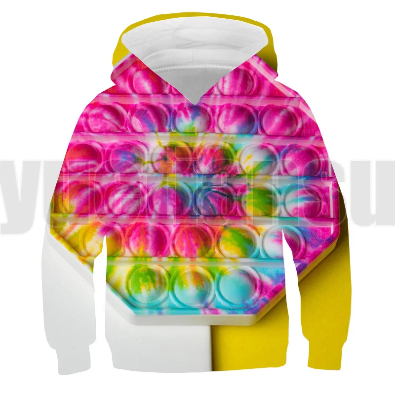 hoodies for a boy 3D Funny Clothes Anime Rainbow Bubble Hoodie Men Oversize Sweatshirt Family Games Pullover Kids Streetwear Pop Fidget Children free children's hoodie sewing pattern