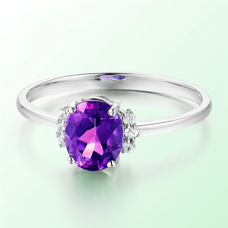 Ataullah Красный Рубиновый Изумрудный сапфир драгоценный камень кольца для женщин Стерлинговое Серебро 925 ювелирные изделия модное регулируемое кольцо подарок RW081 - Цвет камня: Purple