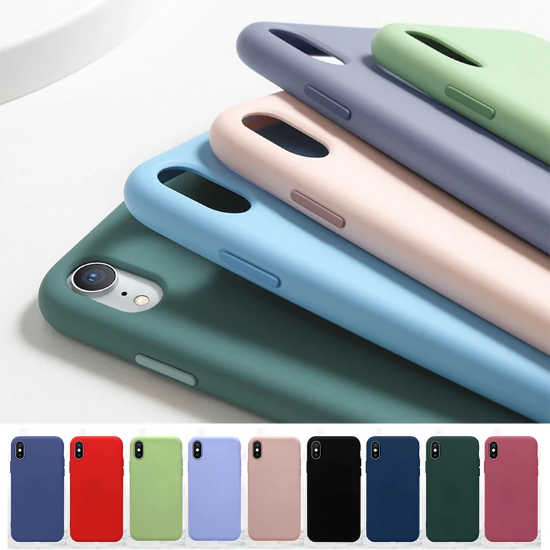 

Luxury Original Liquid silicone Case For iPhone 7 8 6 6s Plus Full Protection Cover For iPhone 11 Pro XS MAX X XR TPU Phone Case