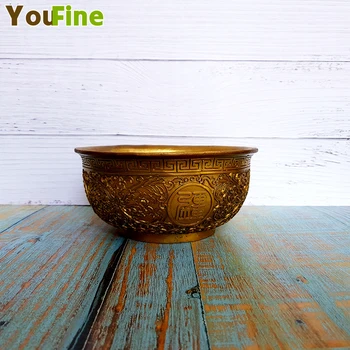 

Classical bronze pure copper bowl statue Feng Shui golden rice bowl Home practical collection ornament sculpture Business gift