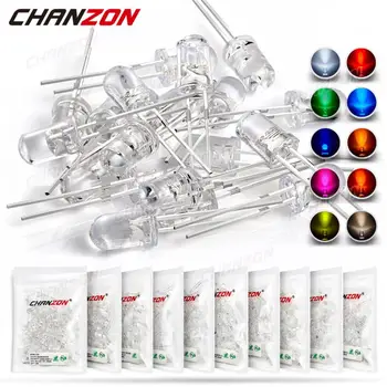 LED 다이오드 키트, 따뜻한 흰색, 빨간색, 파란색, 녹색, UV, 주황색, 노란색, 핑크 색상 전구 램프 세트, PCB 모음, 5mm, 2V, 3V