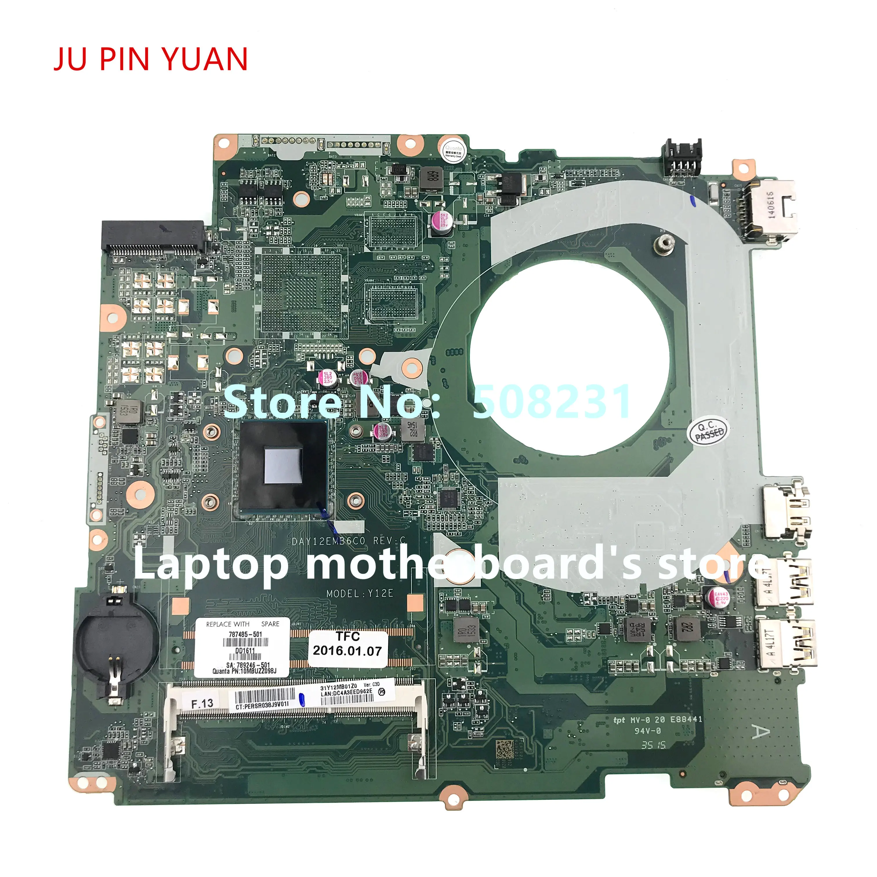 

787485-501 787485-001 DAY12EMB6C0 Laptop Motherboard For HP Pavilion 17-P 17-F Notebook PC 100% With SR1YJ N2840 Fully Tested