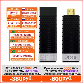 VONTAR-Dispositivo de TV inteligente X96S X96 Stick 4K, Mini TV Stick con Android 9, 4GB, 32GB, Amlogic S905Y2, cuatro núcleos, Wifi, BT, 1080P, 4K, Dongle