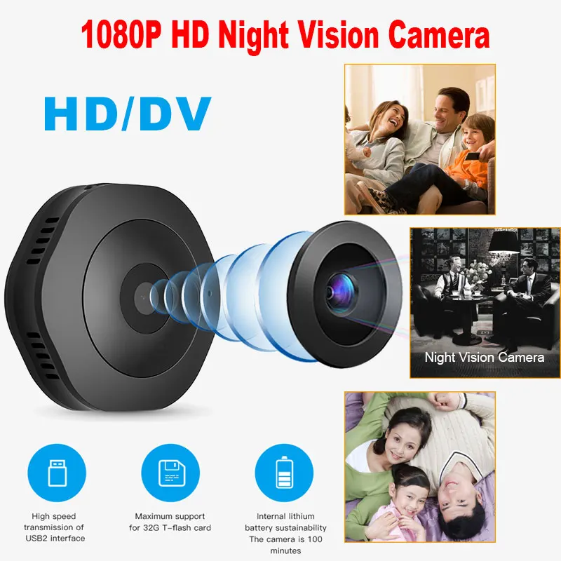 H6 DV микро камера ночная версия мини Экшн-камера с датчиком движения видеокамера диктофон маленькая камера