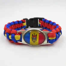 Бесконечная любовь Молдова деревенский браслет ручной работы Молдова веревочный Браслет Модные Молдова браслет флаг Молдовы браслет