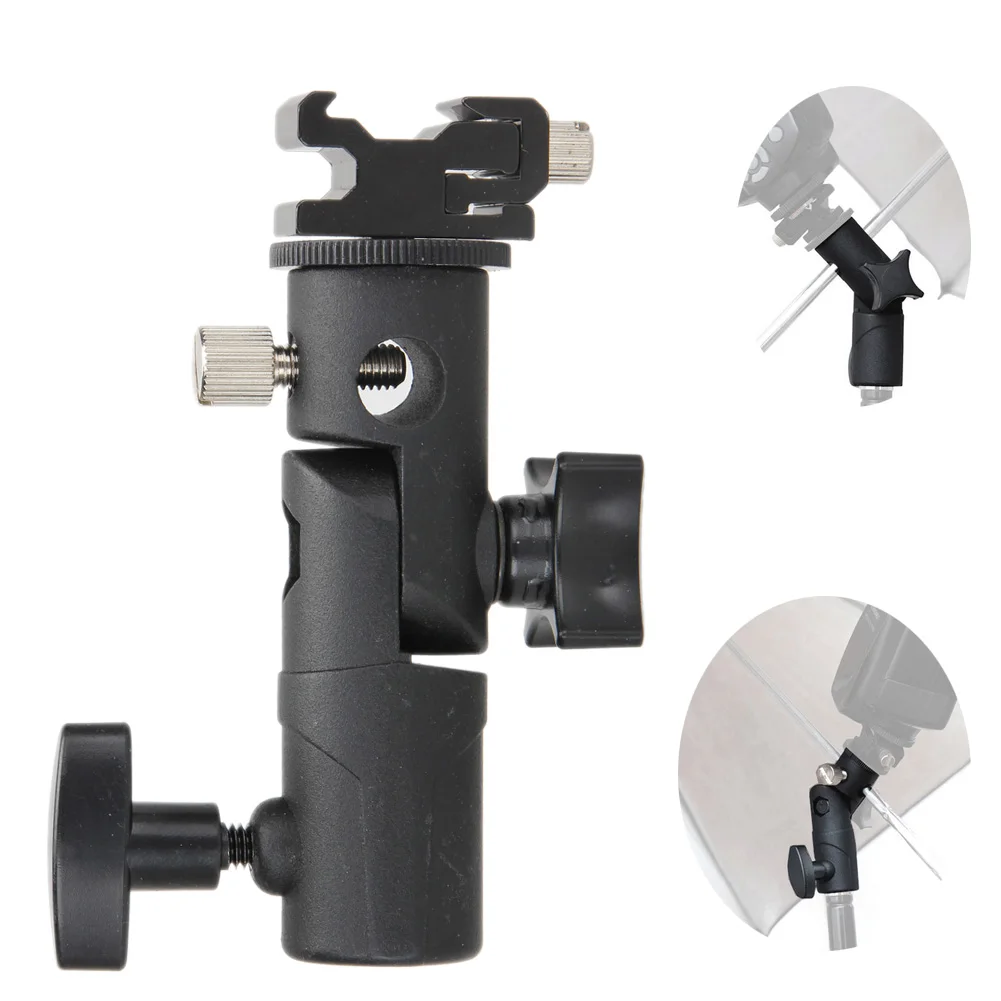 

E Type Metal Flash Hot Shoe Umbrella Holder Mount Adapter for Studio Light Type E Stand Bracket Photo Studio Accessories
