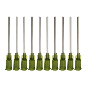 

10pcs Green 14Ga Stainless Steel Blunt Dispensing Needles Glue Syringe Needle Tips For DIY Gluing Filling Ink Oil Welding Flux