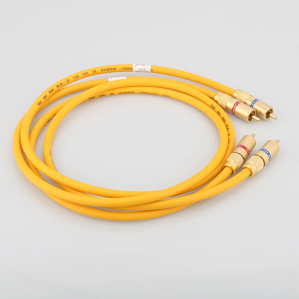 1 пара Van Den Hul D 102 III HYBRID (галогенные F) Hi Fi аудио кабель с позолоченным разъемом RCA к