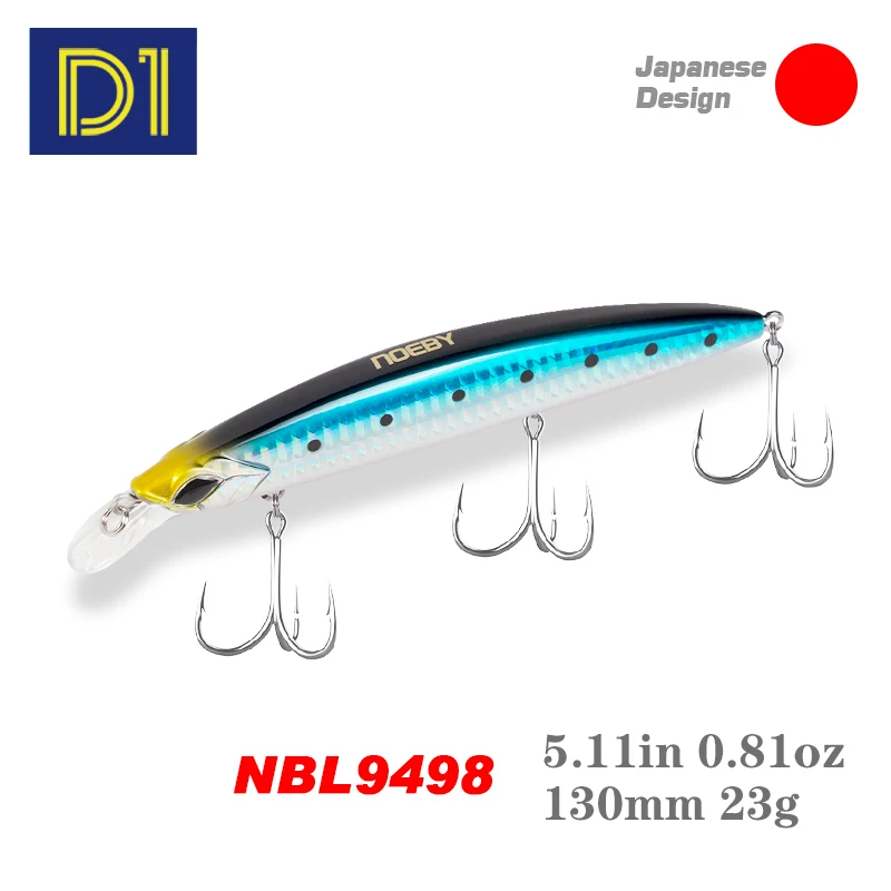 

NOEBY Floating Fishing Lures Trolling Minnow 130mm 23g High Quality Wobbler Baits For Pike Bass NBL 9498 pesca Fishing Tackle
