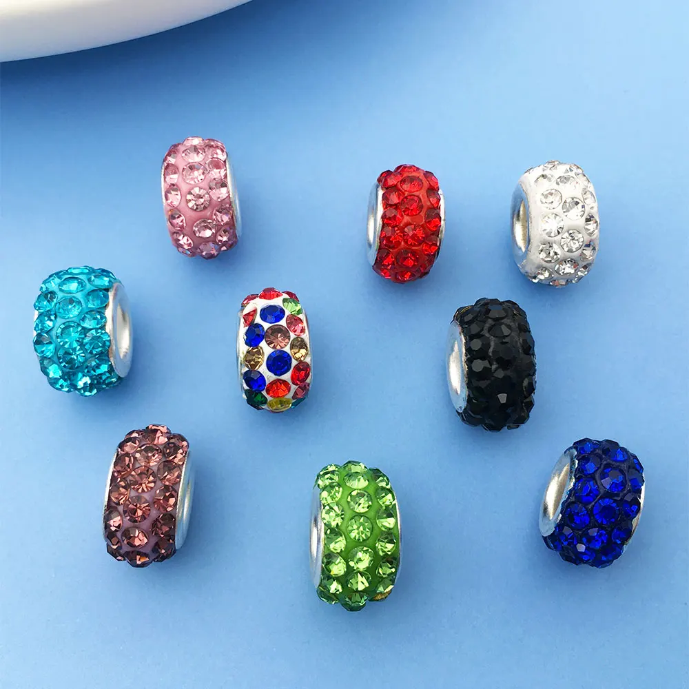 

5pcs Big Hole Round Shape Acrylic EuropeanBeads Fit For Pandora Bracelet Handmade WomenCharms Fashion Jewelry DIY Crafts Making