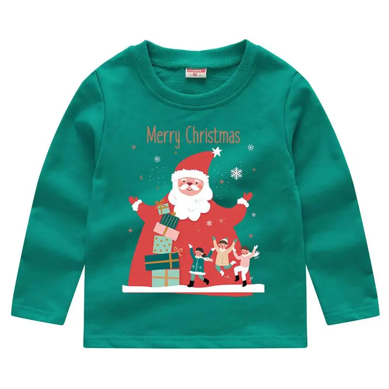 Черная пятница, специальное предложение, Рождественский свитер для мальчиков и девочек, милый Принт, длинный рукав, Санта Клаус, топ, Новогодняя одежда - Цвет: grenlrm