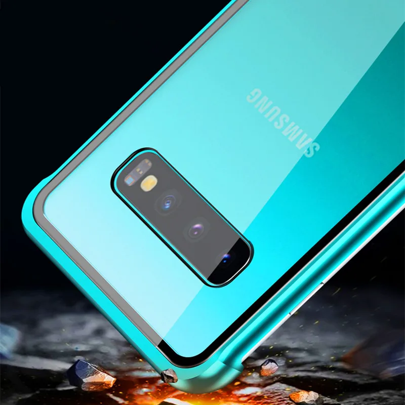 Zeallion для самсунга Galaxy ультратонкий S10 Note 10 Plus двухтактный металл рамка с закаленным стеклом противоударный чехол для телефона