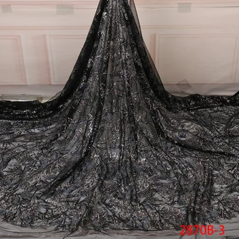 

2019 Best Selling Multi Colored Lace Fabric with Sequins High Quality Embroidery Tulle Lace for Party Dress AMY2870B