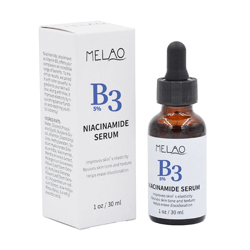 Melao Niacinamide сток Витамин В3 Успокаивающая Увлажняющая Маска для уменьшения пор Сыворотка для лица опреснение меланин способствует коллагену Abso