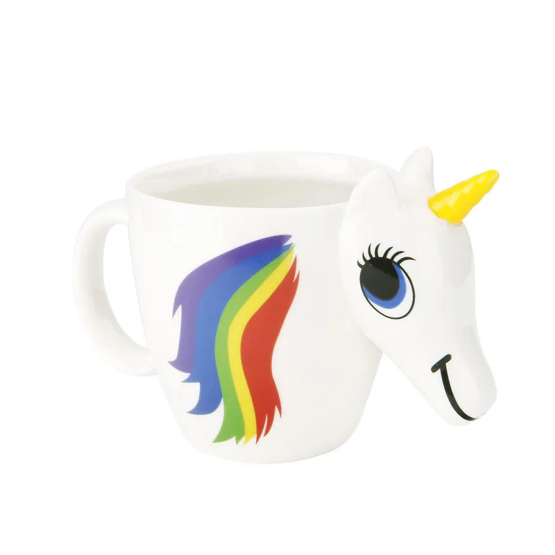 Cute Color Changing 3D Rainbow Unicorn Ceramic Mug Coffee Tea Milk Hot Water Cup Drinkware Temperature sensing Magical Horse Cups9