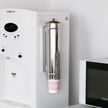 

Cup Dispenser Stainless Steel Disposable Paper Cup Holder Household Drinking Fountain Plastic Cup Shelf