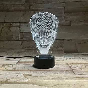 

3D Lamp DC Comics The Clown Jack Super Villain Best Present for Children Touch Sensor 7 Colors with Remote Led Night Light Lamp
