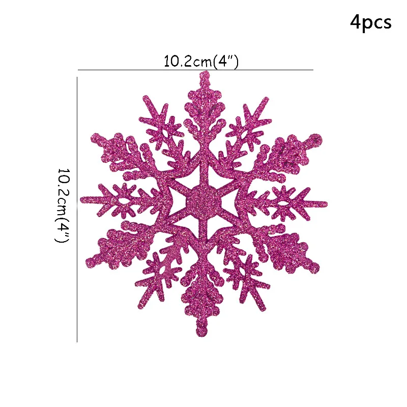 4 шт 10 см Золотой Серебристый блестящий порошок рождественские орнаменты снежинки Рождественские снежинки Декор для дома рождественские вечерние украшения - Цвет: 4pcs style K