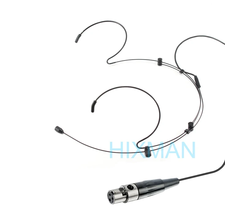 HIXMAN Black HM3-VP Adjustable OmniDirectional Headset Headworn Microphone For Vocopro BP GTD Audio Wireless Transmitter TA3F |
