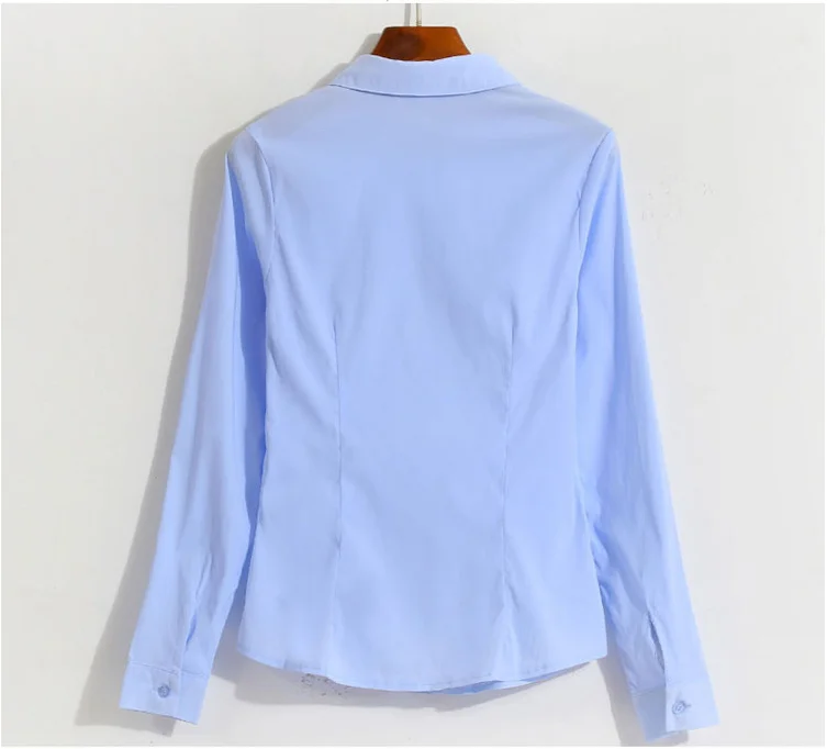 Korean Women Cotton Shirts White Shirt Women Long Sleeve Shirts Tops Office Lady Basic Shirt Blouses Plus Size Woman Blouse 5XL