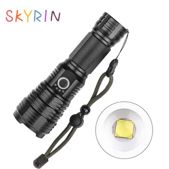 

Led flashlight Ultra Bright torch XHP70 Camping light 5 switch Modes waterproof Zoomable Bicycle Light use 18650 battery