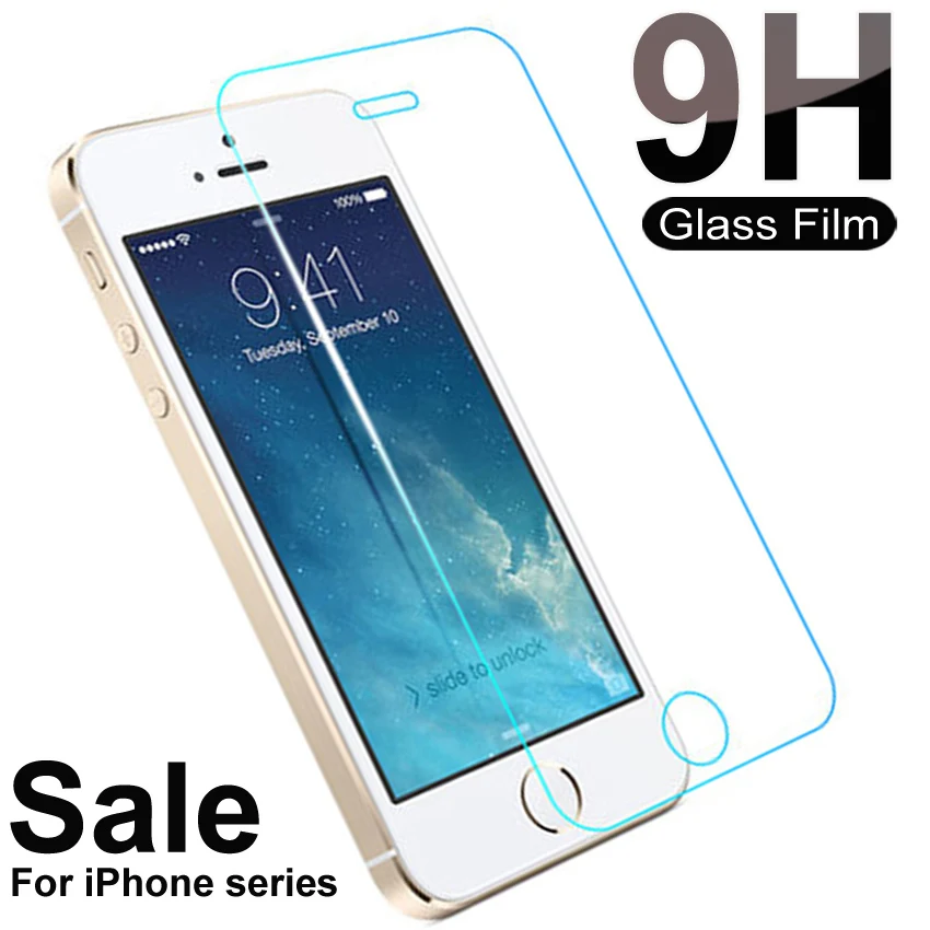 Закаленное стекло для iPhone 5 5S 5C SE 4S 6 6S 7 8 Plus XS 11 Pro Max X XR | Мобильные телефоны и