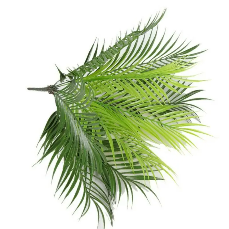 Home Decor Bouquet Garden Artificial Palm Fern Leaves Green Plastic Plants 9Head