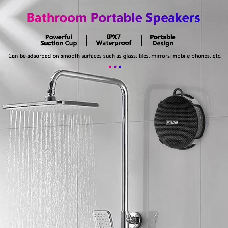 Bathroom Portable Bluetooth Speakers IPX7 Waterproof Music Center