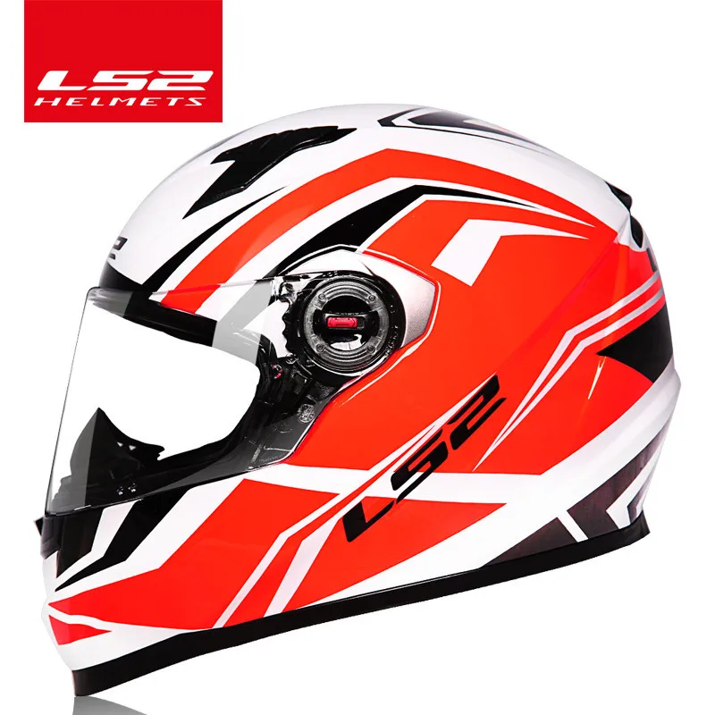 Red login LS2 FF358 полный уход за кожей лица moto rcycle шлем Высокое качество LS2 Флаг Бразилии capacete шлем moto руля ECE утвержден без насоса - Цвет: Red login