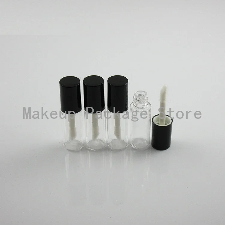

3ml 3/5/10pcs Empty Black Cap Transparent PET Lip Gloss/ Lip Oil/ Labial Glair/Eyelash Bottle Tube Refillable Small Sample