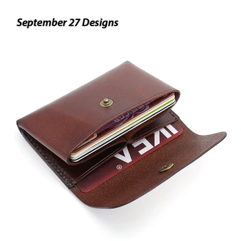 

Genuine Leather Vegetable Tanning First Layer Cattlehide Card Bag Mini Men Card Case Women's Coin Bag Retro Small Card Holder