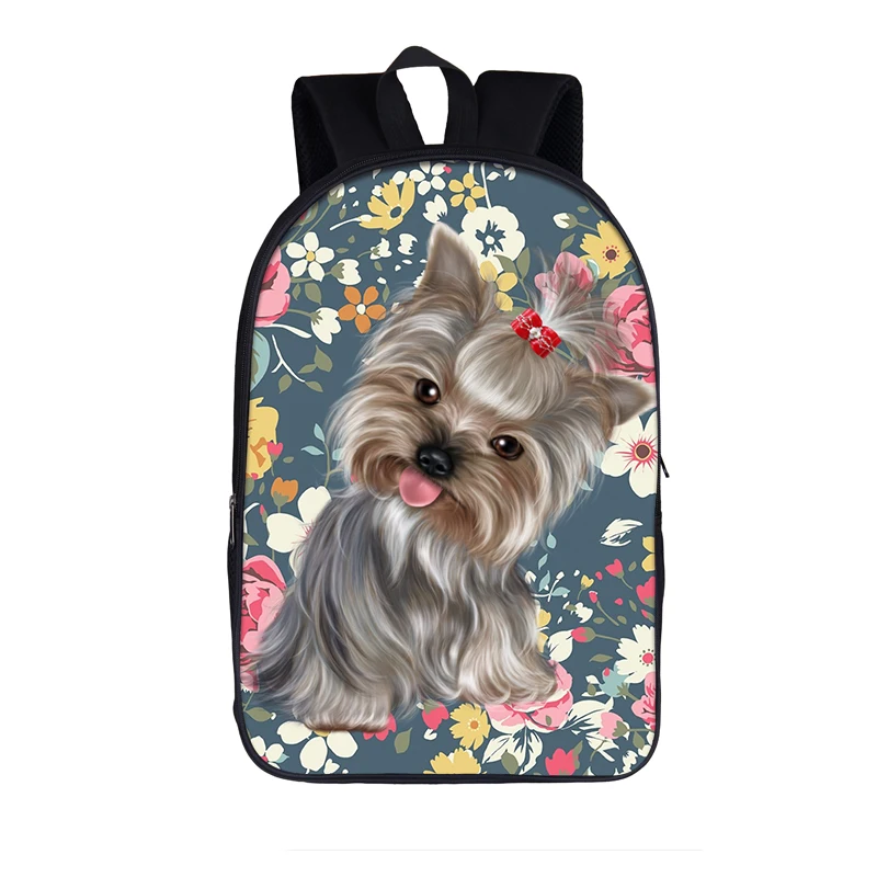 Schnauzer Puppy/Йоркширский терьер/бульдог рюкзак для девочек подростков мальчиков