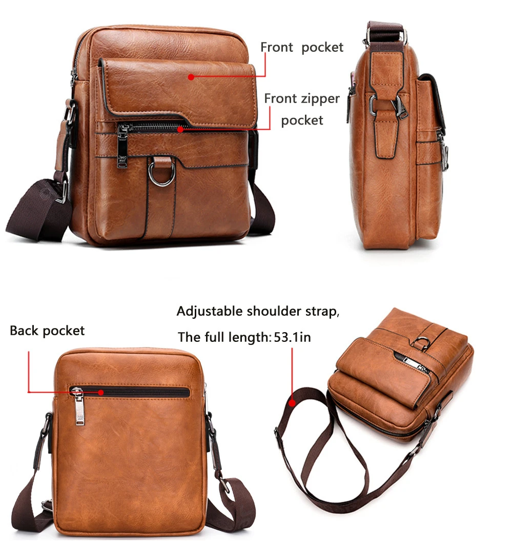 JEEP BULUO Leather Shoulder Bag For Men