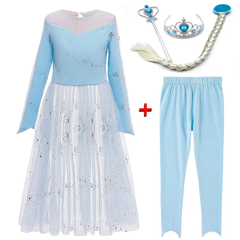 Рождественское платье принцессы Эльзы для девочек; элегантные Детские платья для вечеринки; платье с цветочным узором для девочек; свадебное платье с длинными рукавами; цвет синий; сезон зима