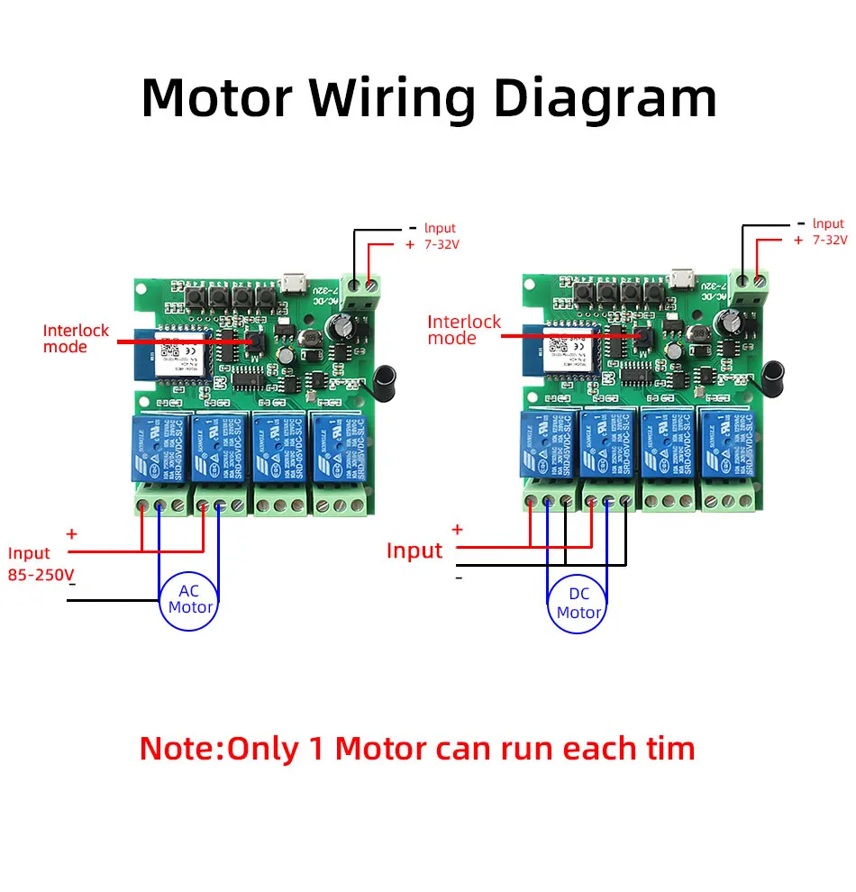 Wifi Smart Light Switch,Wifi Module,4CH DC 5/12/32V RF433 Receive 10A Relays Work with Alexa Google Assistant,Tuya Smart Life