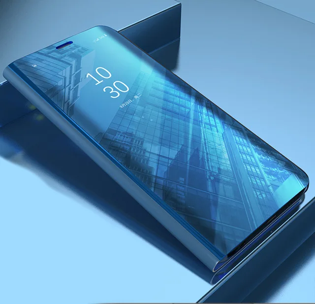 Умный зеркальный флип-защитный чехол для sony Xz3 Xz4 XZ5 Smart Flip case для Xperia 1 2 ударопрочный чехол для задней крышки Coque Shell - Цвет: blue