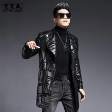 Роскошные ветровки из натуральной кожи мужские брендовые модные однобортные пальто средней длины из овчины деловая верхняя одежда размера плюс