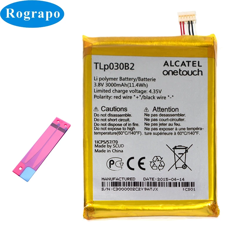 

Original 3000mAh TLP030B2 TLP030B1 Replacement Battery For Alcatel One Touch Flash 2 7049D/Pop S7 7045 7045y 7045A Mobile Phone