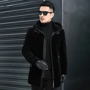 

Real Wool Fur Coat Autumn Winter Jacket Men Sheep Shearling Fur Coat Men Streetwear Long Jackets Plus Size JLK18SY18262 Y1997