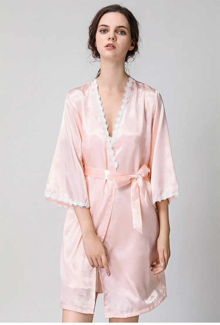 Roupa de Noite Sexy para Mulheres dos Vestidos de Noite do Cetim do Vestido de Noite para Mulheres do Pijamas e Lingerie Noite para Mulheres Pijamas e Lingerie Peignoir Conjunto Robe de do 10 High Quality Pijamas e Moda Íntima