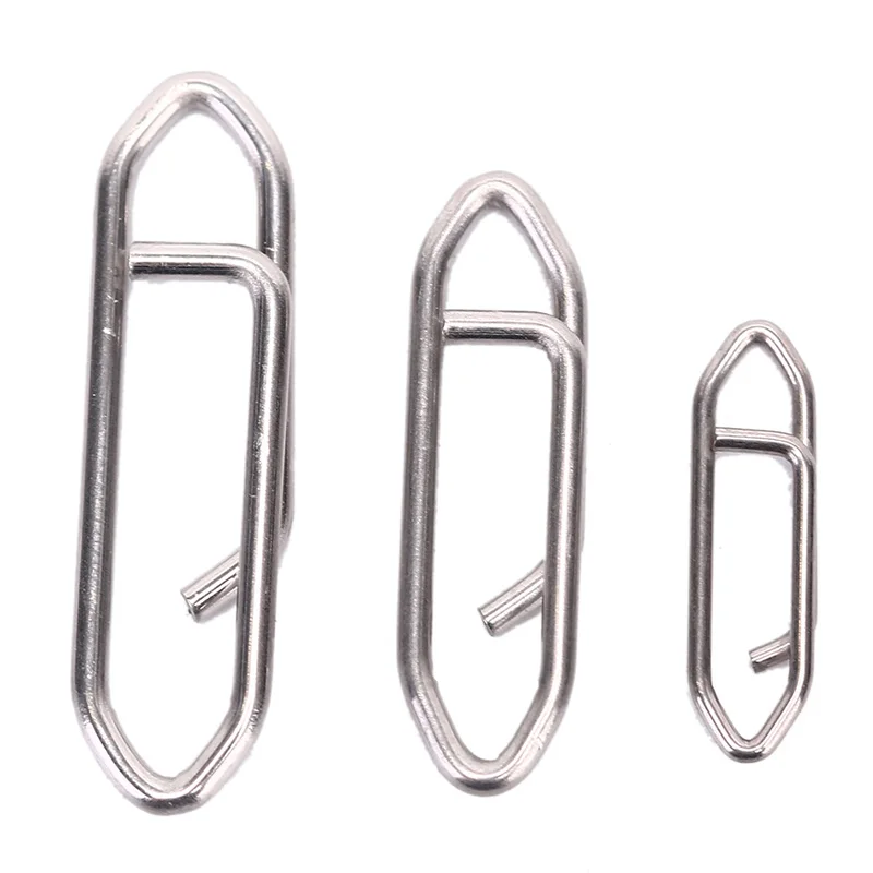 100Pcs Powerful Fishing Snap Stainless Steel Fishing Clip Interlock Fishing Tackle