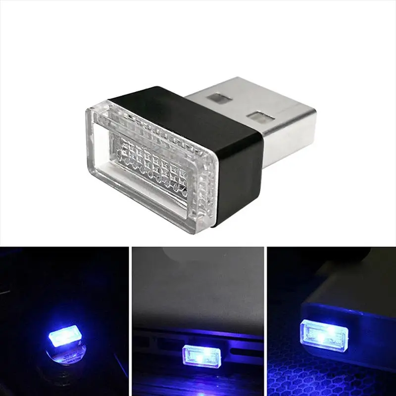 

Car USB LED Atmosphere Lights Decorative Lamp Emergency Lighting Universal PC Portable Plug and Play Red/Blue/White