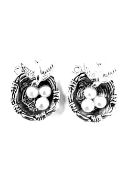

10pcs Bird's nest charms pendant 24x19x8mm antique silver ornament accessories jewelry making DIY base material