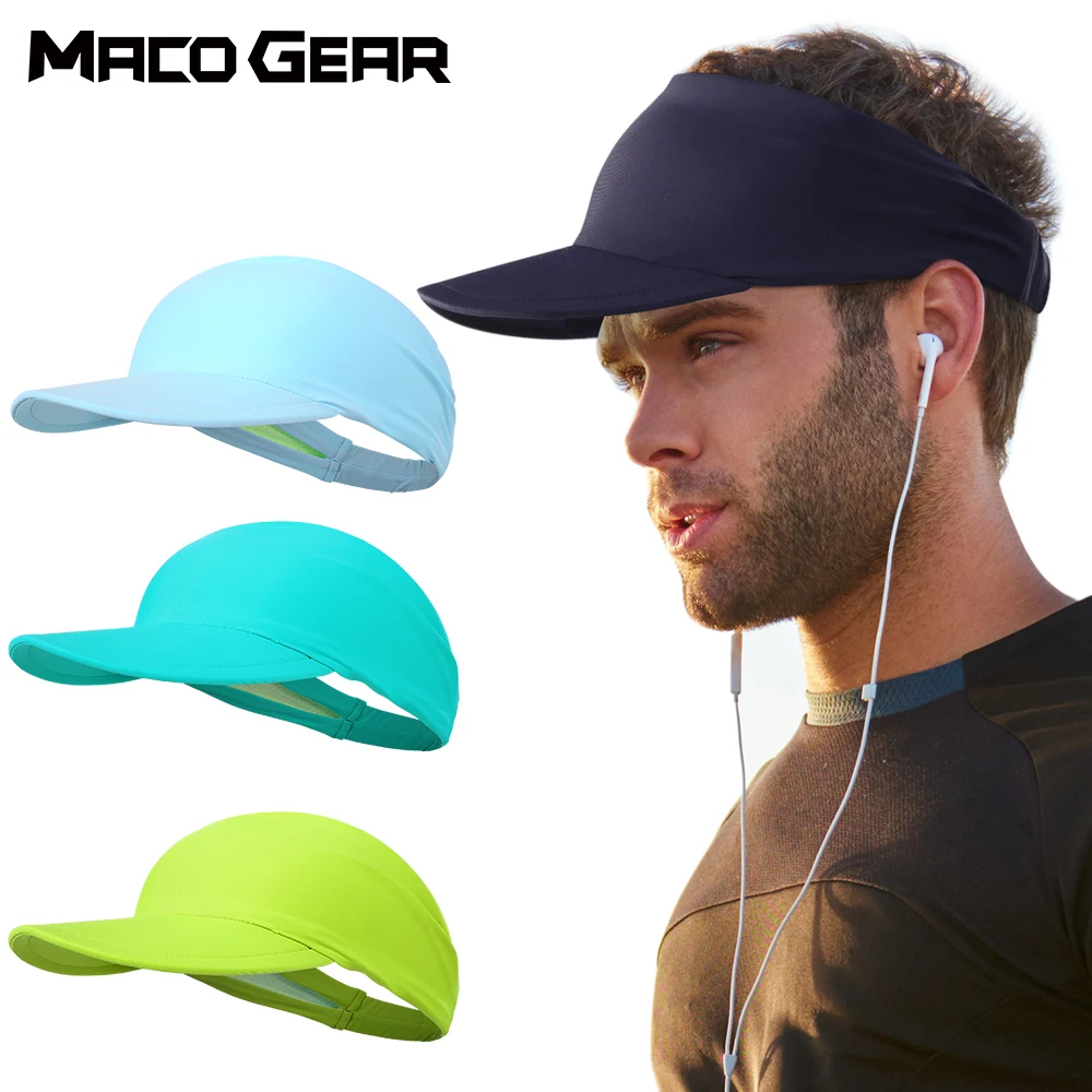 Sun Visor Hat Women Men Sweat Absorption Sports Headband Elastic with Brim UV Protection Foldable Sports Fashion Sun Cap