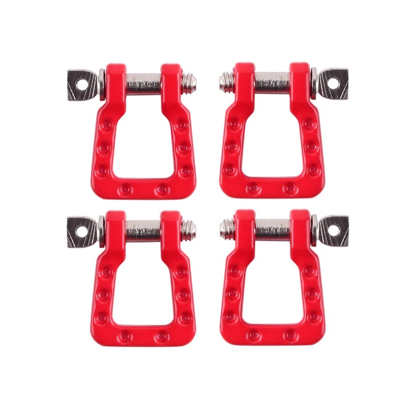 

4Pcs Red Metal Bumper D-Ring Tow Hook for 1/10 RC Crawler Car Traxxas TRX4 Axial SCX10 90046 SCX10 III Axial Capra D90