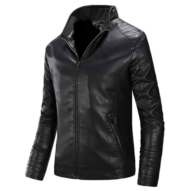 Autumn& Winter New Style Men High-end PU Leather Jacket MEN'S Leather Polo Shirt Coat Fashion