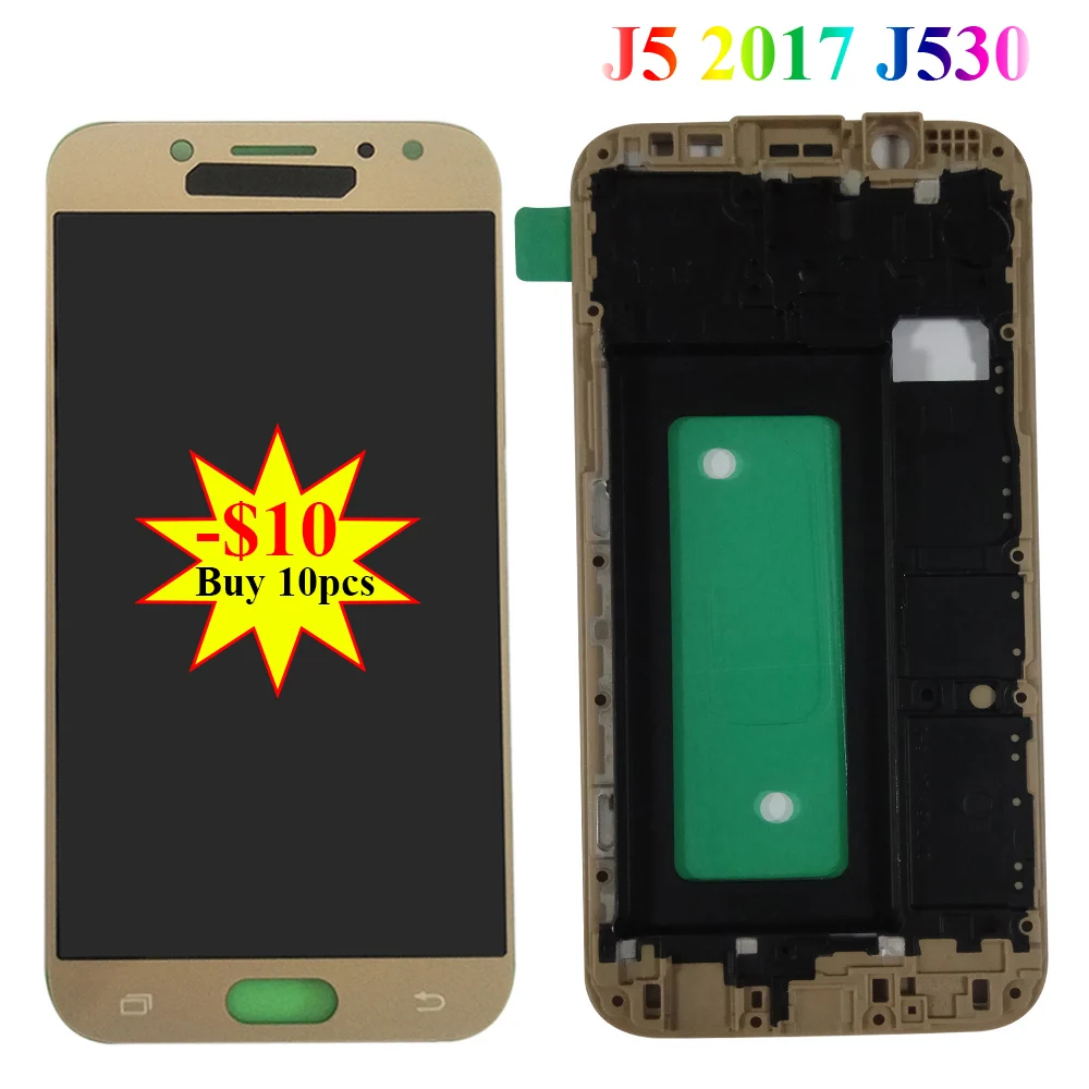 

For Samsung Galaxy J5 Pro 2017 J530 J530F LCD Display Touch Screen Panel Digitizer Assembly Replacement Parts +frame +adjustable