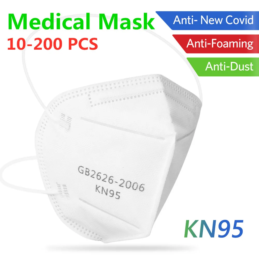 

10/20/50/100pcs KN95 Face Mask Disposable 95% Filtration Non-woven Fabric Protective Masks for Dust Particles Pollution