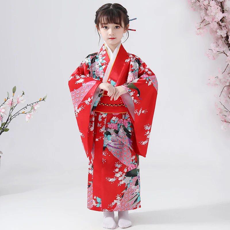 Kimono japonés para disfraz tradicional de Halloween, Yukatas para niños mediana edad, para actuaciones de nacional, novedad -